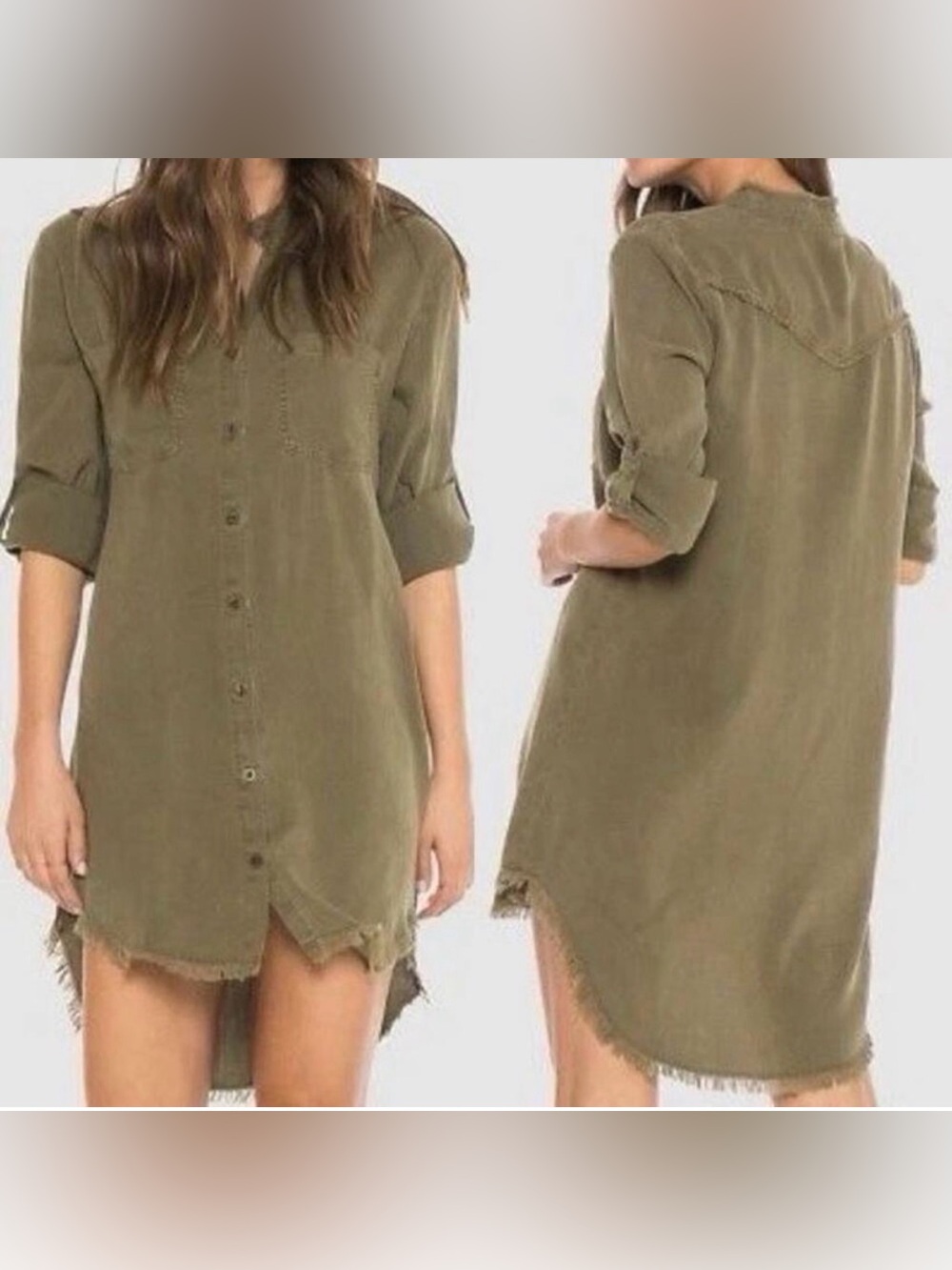 Cloth and Stone by Anthropologie: Burnt olive button down dress!